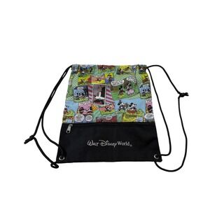 Walt Disney World Mickey Mouse Comic Strip Drawstring Backpack‎ Retro Vacation